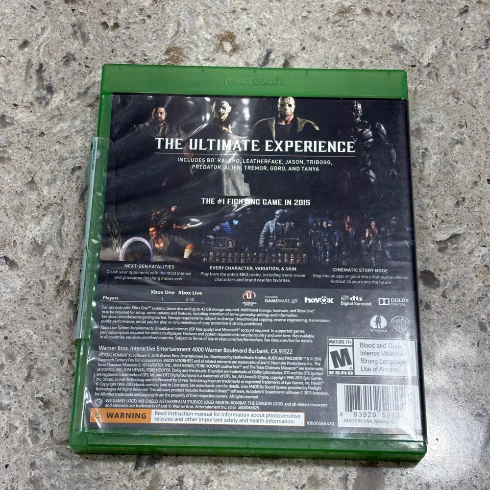 Mortal Kombat XL Xbox One Game Ultimate Experience‎ All Characters Skin Packs